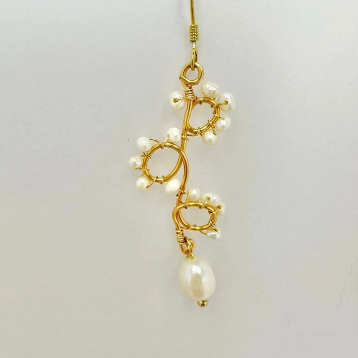 Looped Gold Vermeil Pearl Earrings