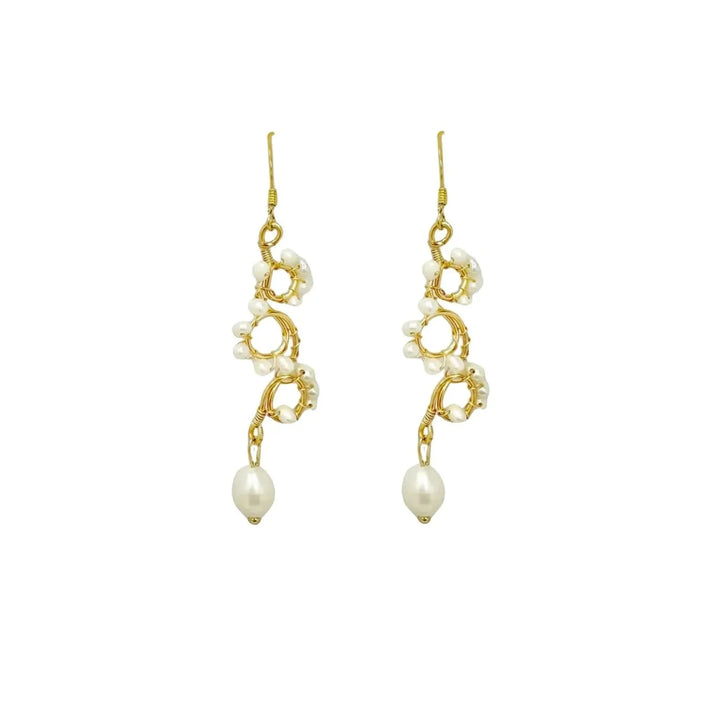Looped Gold Vermeil Pearl Earrings