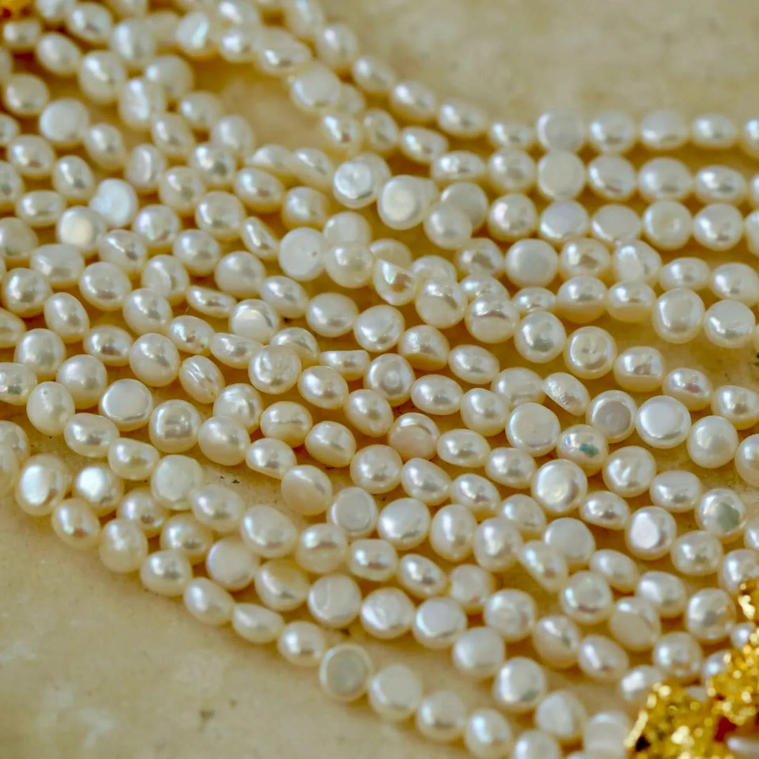 Beaded Multi-Strand Freshwater Pearl Choker Necklace