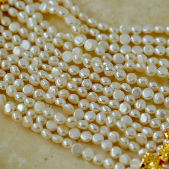 Beaded Multi-Strand Freshwater Pearl Choker Necklace