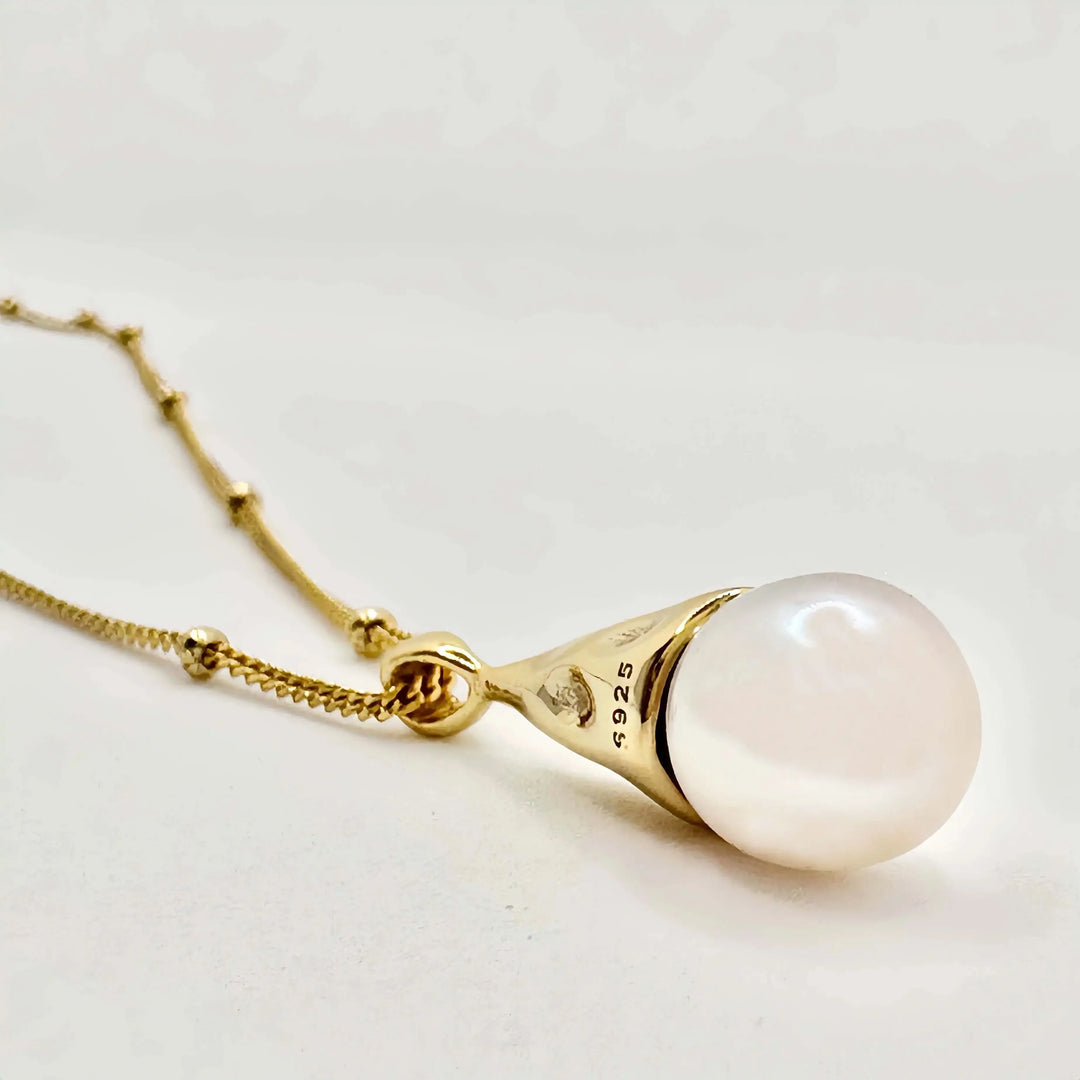 Bulb Baroque Gold Pearl Necklace