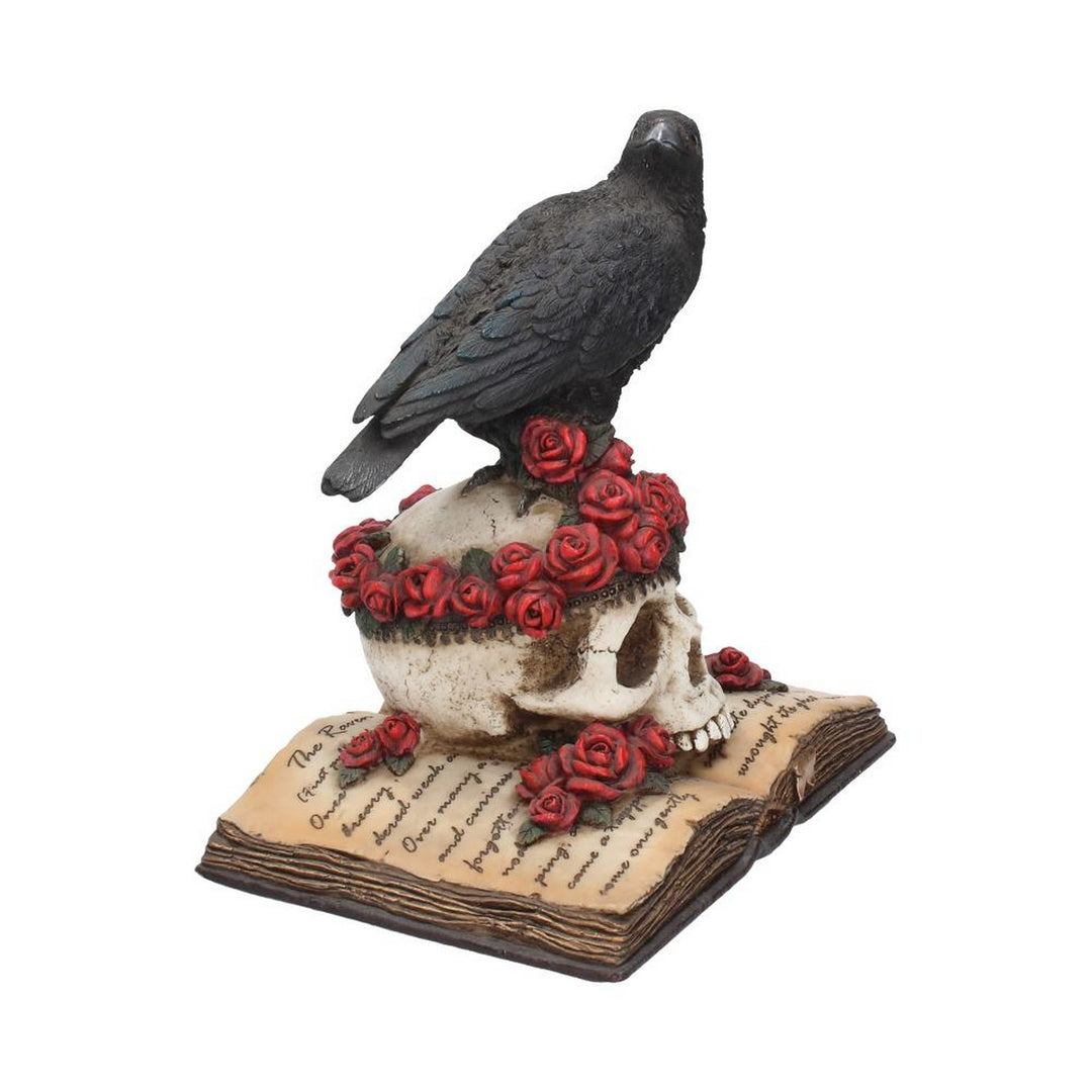Heartaches Reflection Raven Figurine Skull Rose Valentine Ornament C0748C4