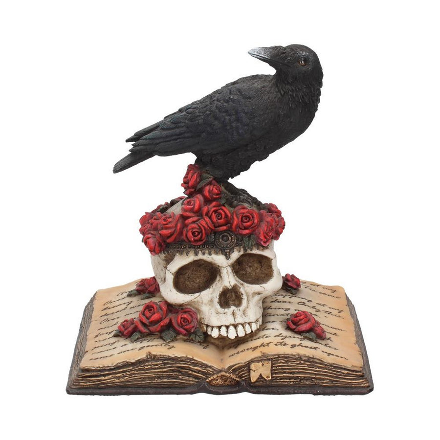 Heartaches Reflection Raven Figurine Skull Rose Valentine Ornament C0748C4