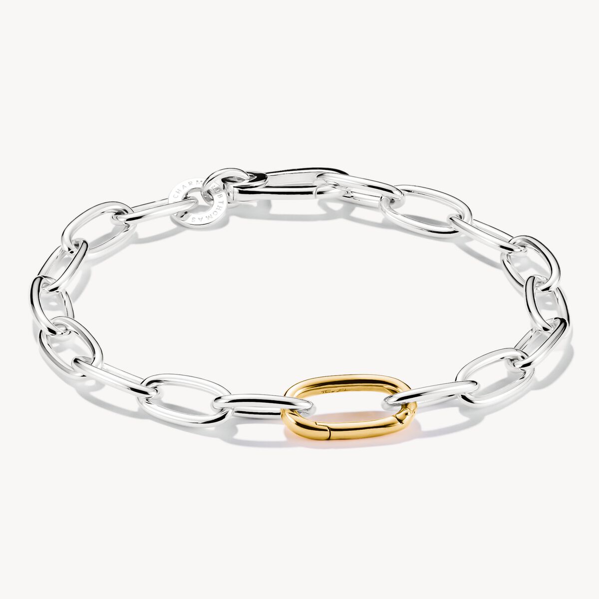 Thomas Sabo Charm Club Charming Connect Sterling Silver Bicolour Link Bracelet C1204-413-7