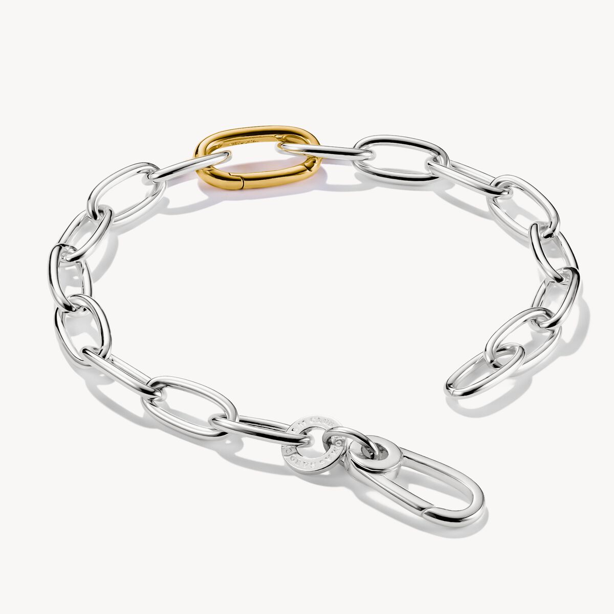 Thomas Sabo Charm Club Charming Connect Sterling Silver Bicolour Link Bracelet C1204-413-7