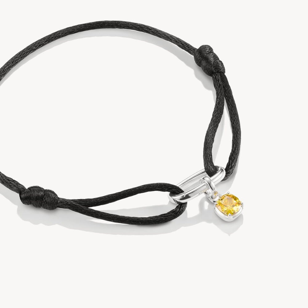 Charm Club Connect Polyester Black Link Bracelet C1210-001-11