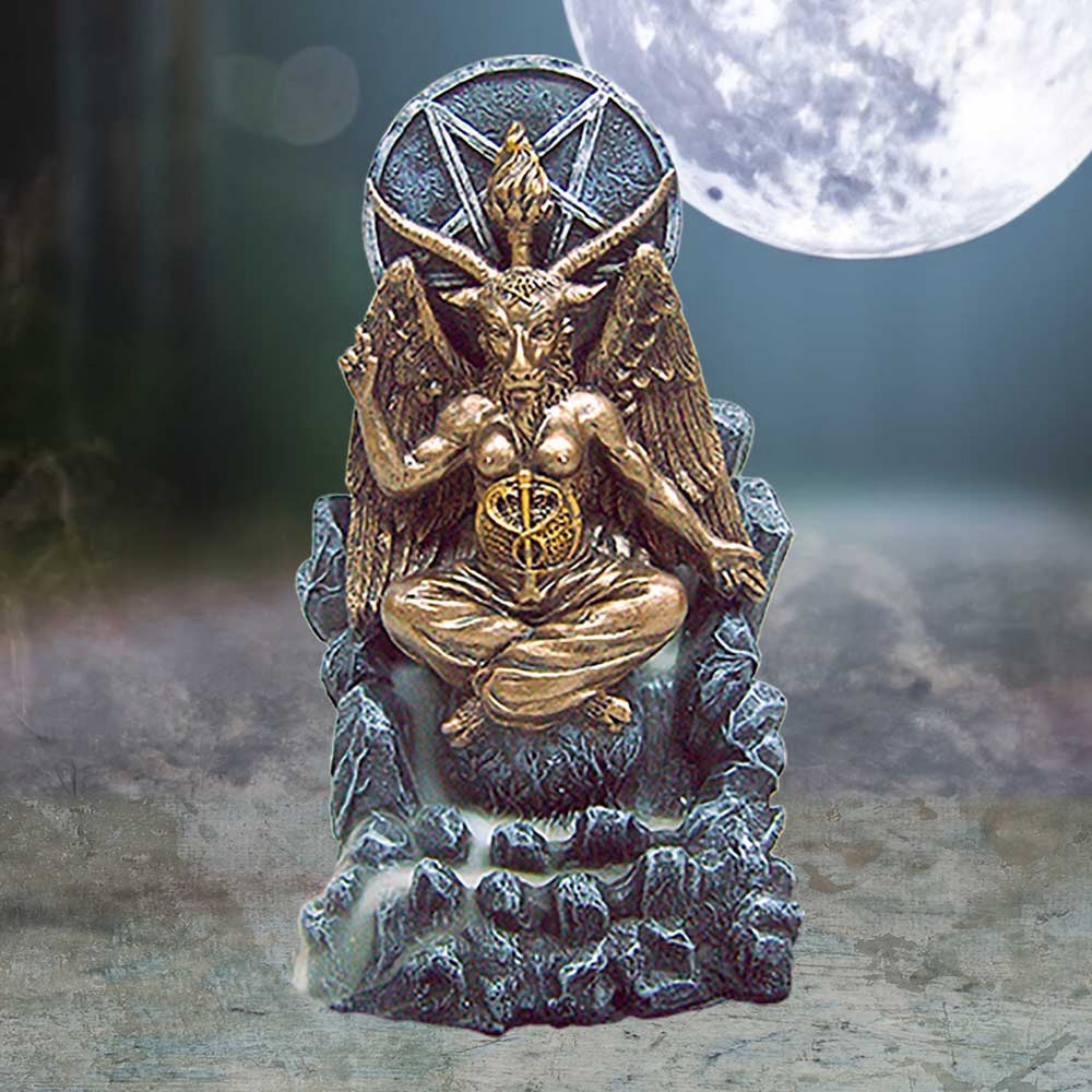 Baphomet Antiquity Occult Backflow Incense Burner Gothic Ornament C1965F6