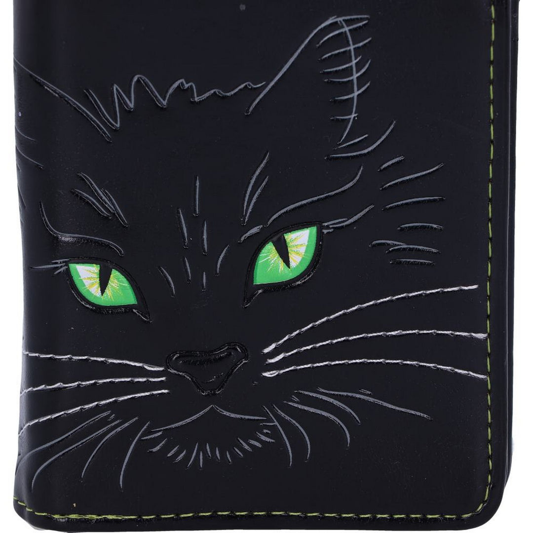 Black Lucky Cat Purse Embossed Eye Tail Wallet C3012H7