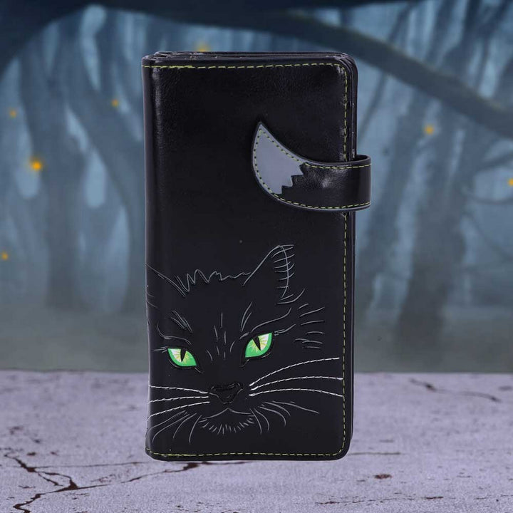 Black Lucky Cat Purse Embossed Eye Tail Wallet C3012H7