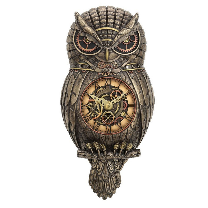 Chronology Wisdom Steampunk Owl Wall Clock C3774K8