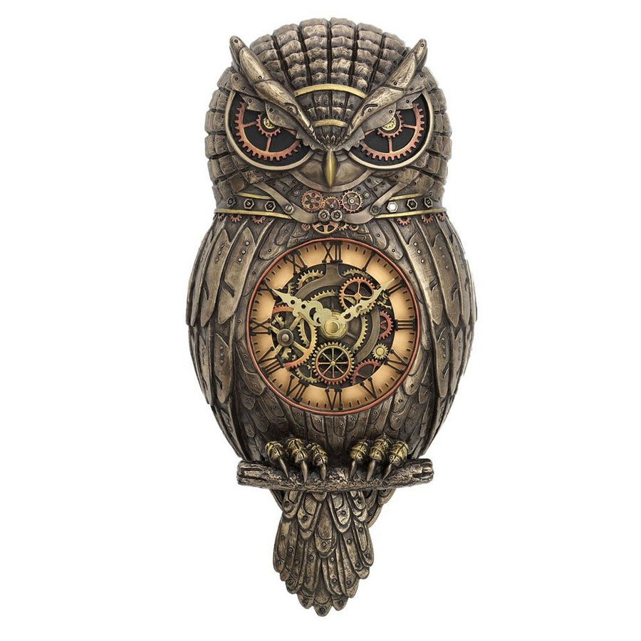Chronology Wisdom Steampunk Owl Wall Clock C3774K8