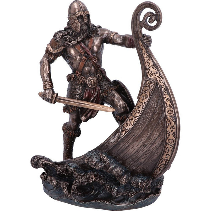 Bronzed Halvor Viking Longship Figurine C4962R0