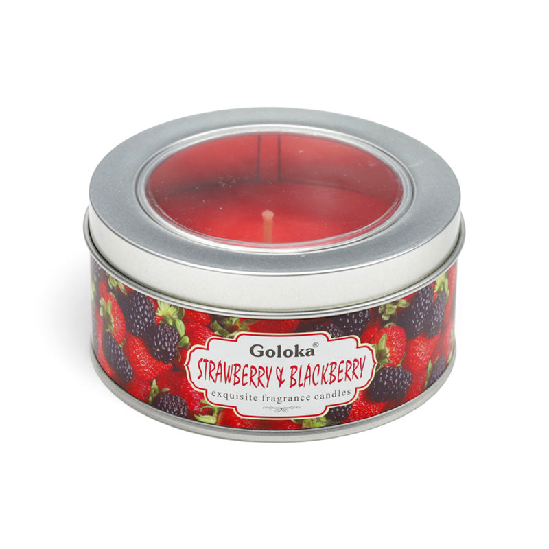 Goloka Strawberry & Blackberry Wax Candle Tin CAND116
