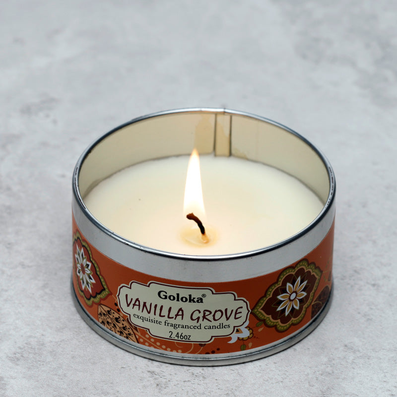 Goloka Vanilla Grove Wax Candle Tin CAND89