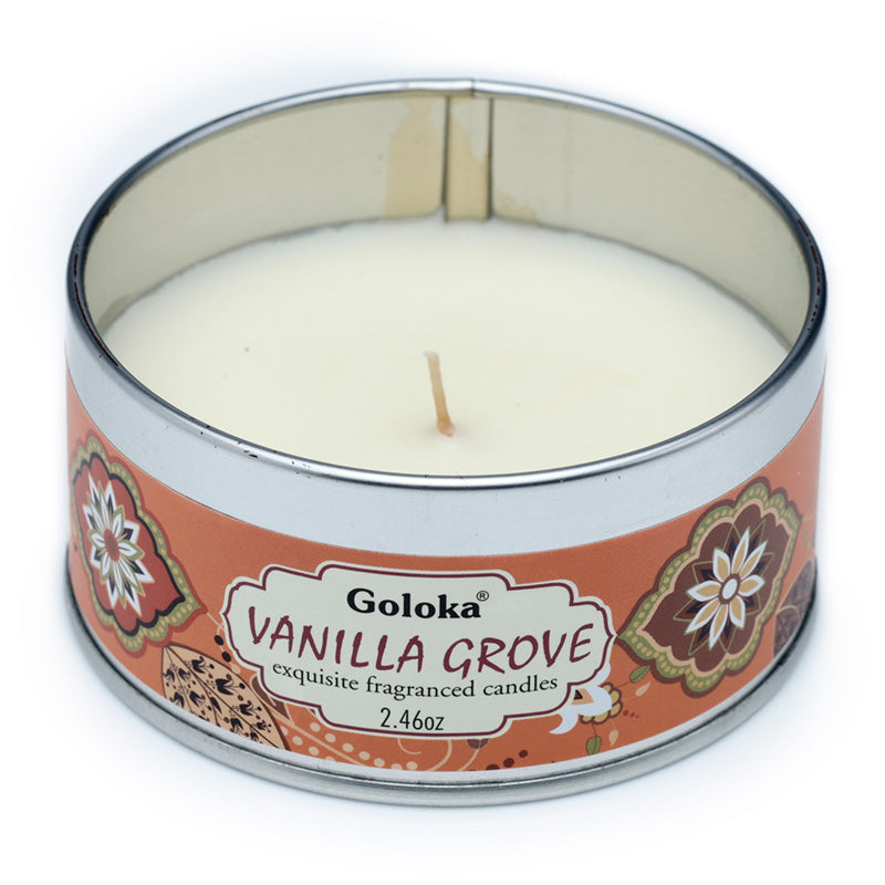 Goloka Vanilla Grove Wax Candle Tin CAND89