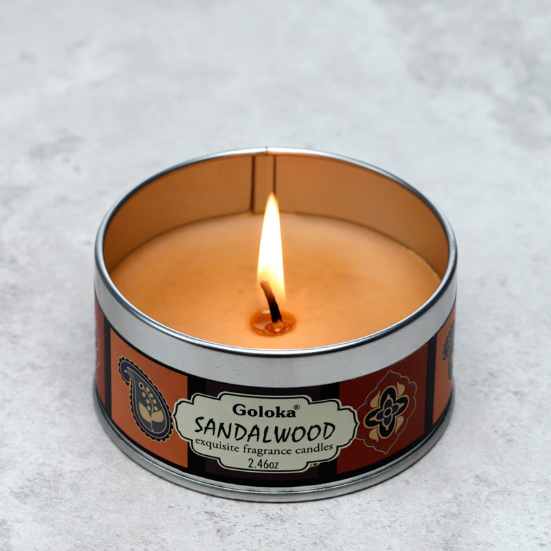 Goloka Sandalwood Wax Candle Tin CAND93