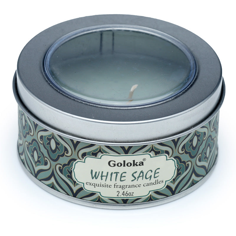 Goloka White Sage Wax Candle Tin CAND97