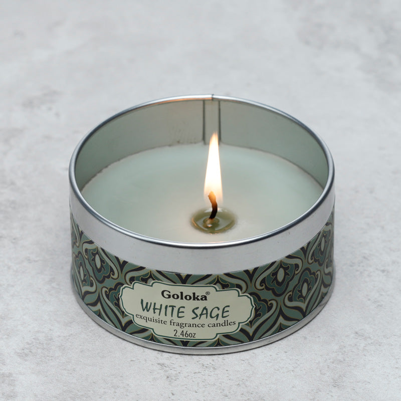 Goloka White Sage Wax Candle Tin CAND97