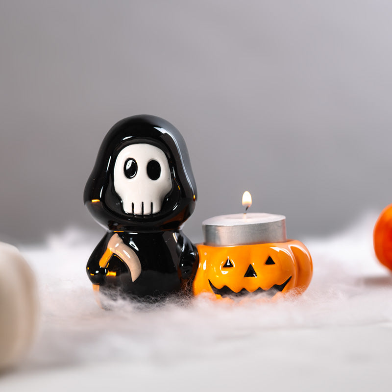 Ceramic Skull Boy Tea Light Candle Holder CAND99