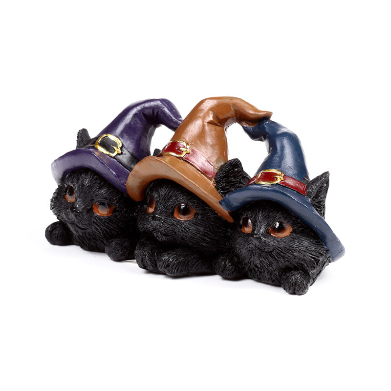 Witches Magical Black Cat Trio in Witches Hats CAT198