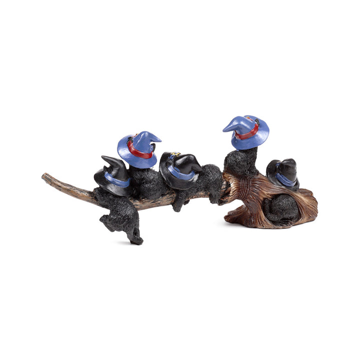 Witches Magical Black Cat Playing on Broomstick CAT199