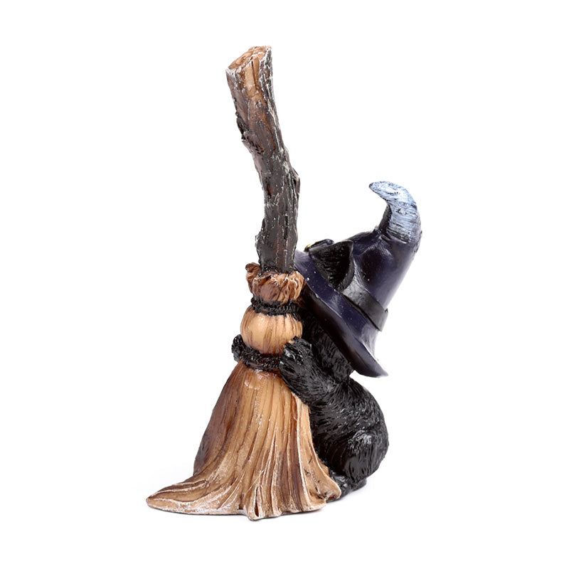 Witches Magical Black Cat with Broomstick CAT200