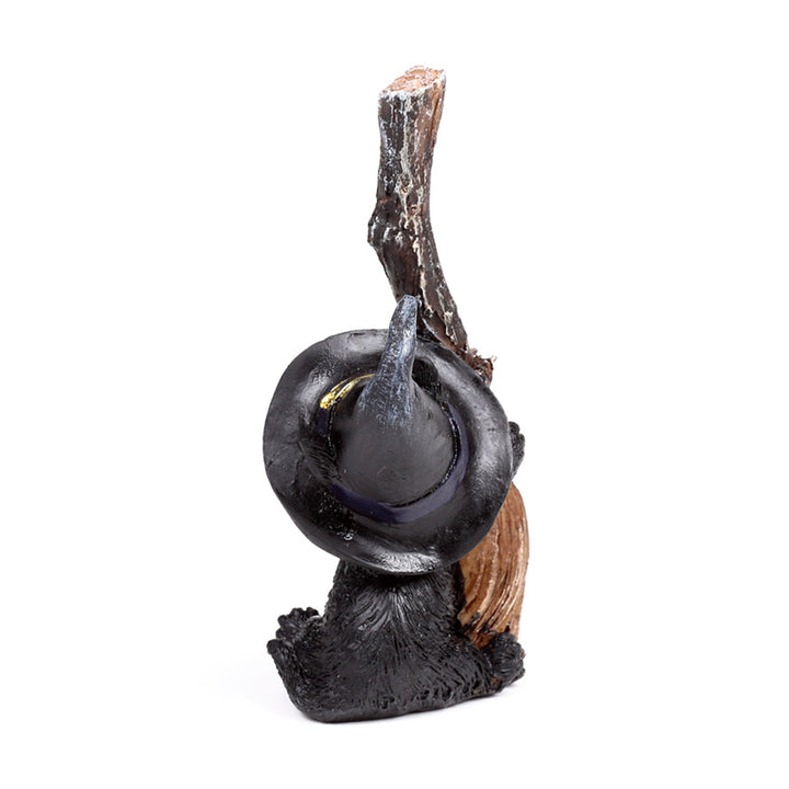 Witches Magical Black Cat with Broomstick CAT200