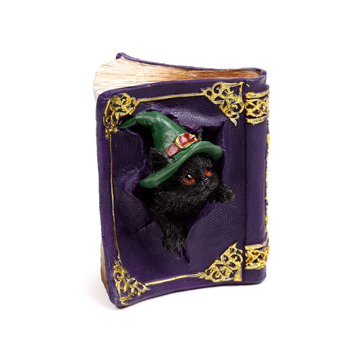 Witches Magical Black Cat Mischievous Spell Book CAT201