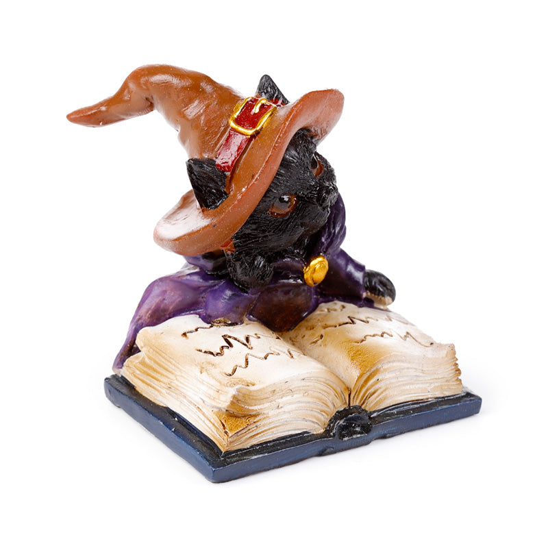 Witches Magical Black Cat Reading from Spell Book CAT205
