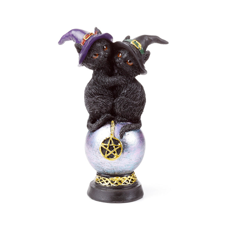 Witches Magical Black Cats Iridescent Pentagram Orb CAT206