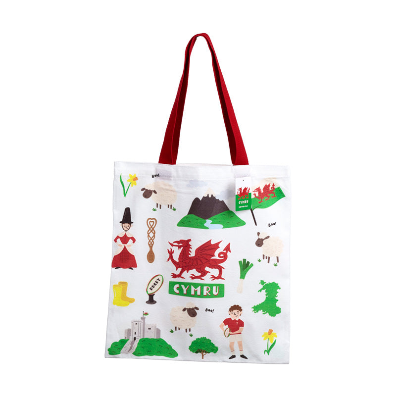 Welsh Dragon Wales (Cymru) Reusable Tote Bag CBAG127