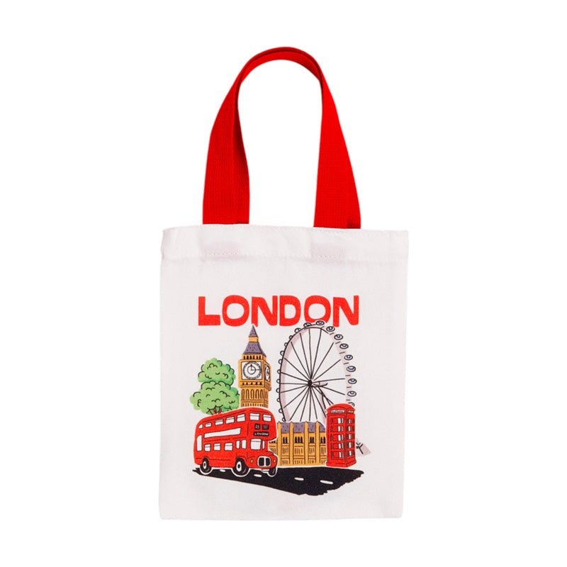 London Souvenir Big Ben & Buckingham Palace Reusable Small Tote Bag CBAG138