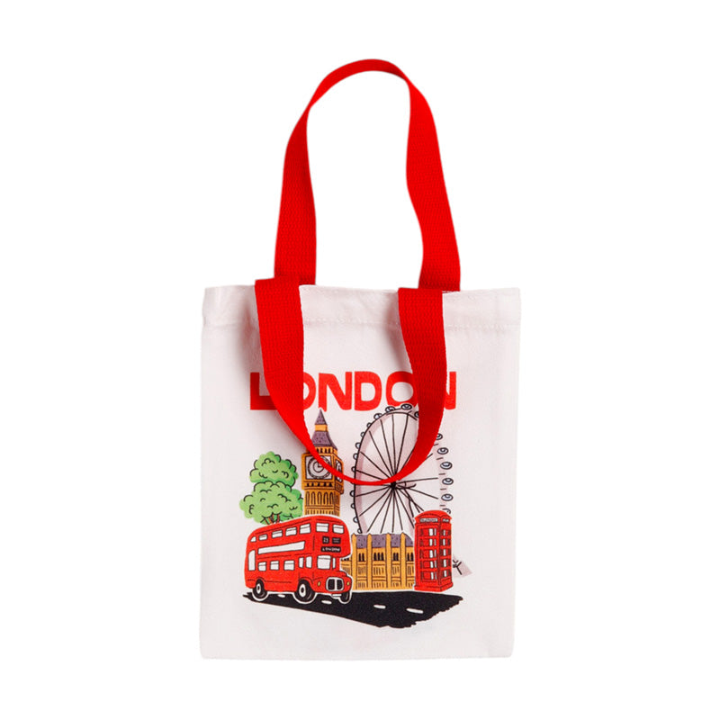 London Souvenir Big Ben & Buckingham Palace Reusable Small Tote Bag CBAG138