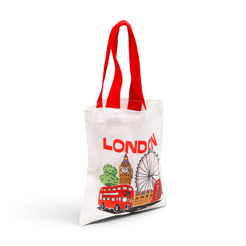 London Souvenir Big Ben & Buckingham Palace Reusable Small Tote Bag CBAG138