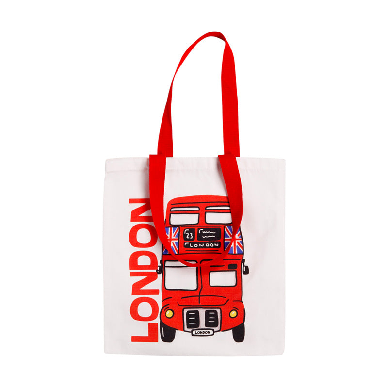 London Souvenir Red Bus Reusable Tote Bag CBAG139