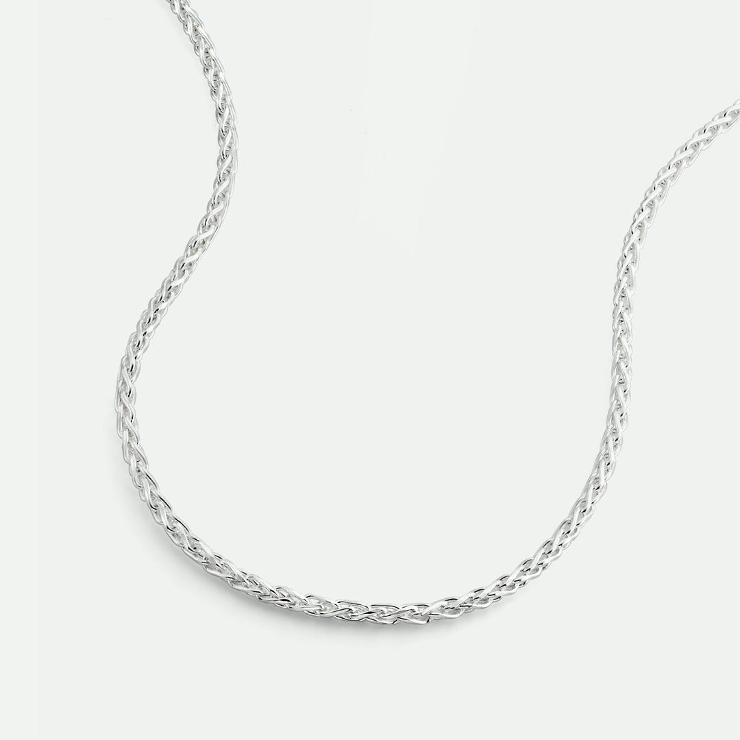 Sterling Silver Wheat Chain Necklace 18 inch