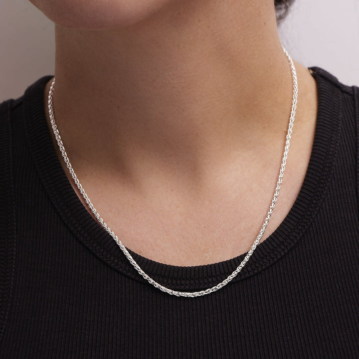 Sterling Silver Wheat Chain Necklace 18 inch