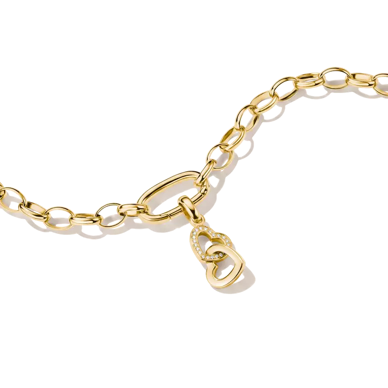 Thomas Sabo Charming Connect 18ct Gold Plated Intertwined Hearts Charm CC1201-M01-14