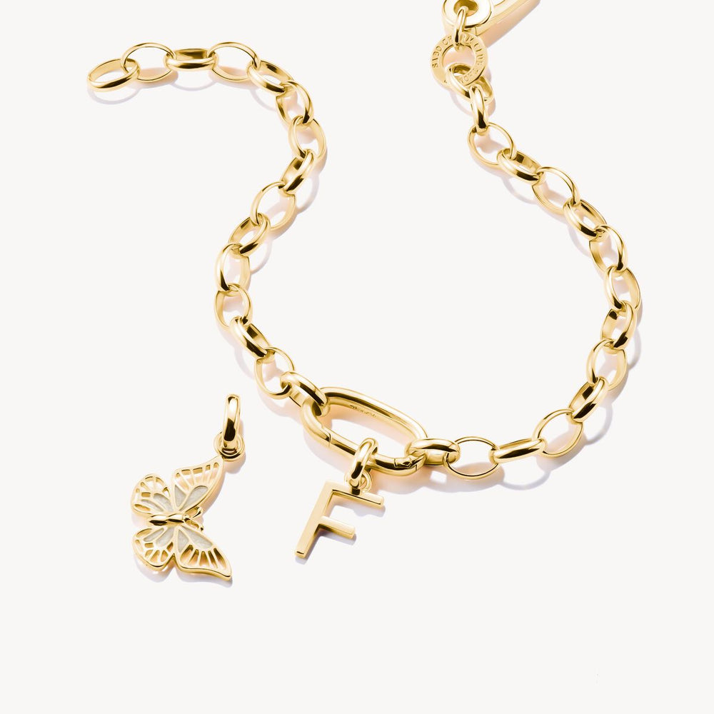 Thomas Sabo Charm Club Charming Connect Gold Plated Letter F Charm CC1212-413-39