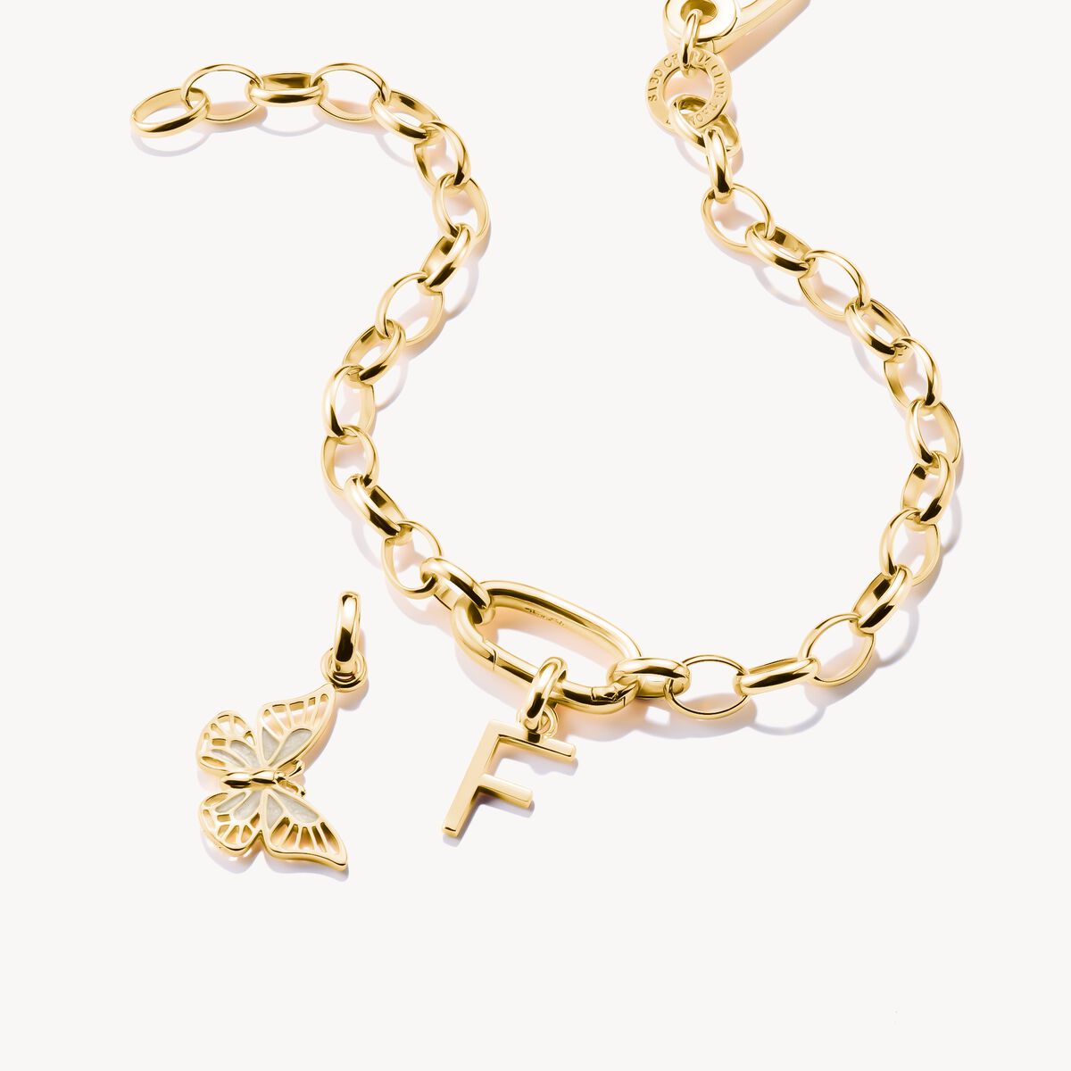 Thomas Sabo Charm Club Charming Connect Gold Plated Letter F Charm CC1212-413-39