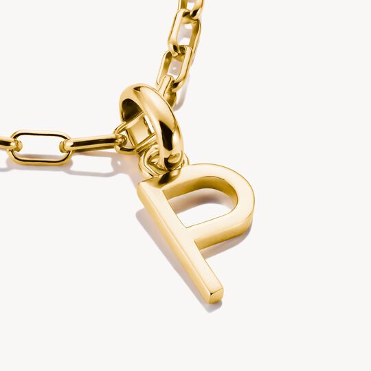 Thomas Sabo Charm Club Charming Connect Gold Plated Letter P Charm CC1222-413-39