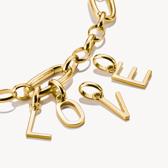 Thomas Sabo Charm Club Charming Connect Gold Plated Letter V Charm CC1228-413-39