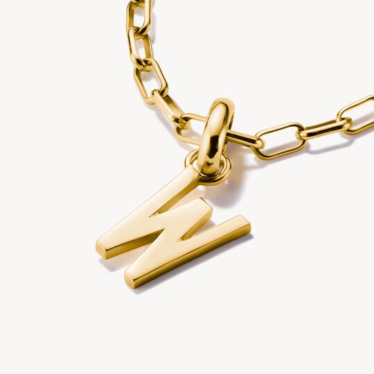 Thomas Sabo Charm Club Charming Connect Gold Plated Letter W Charm CC1229-413-39