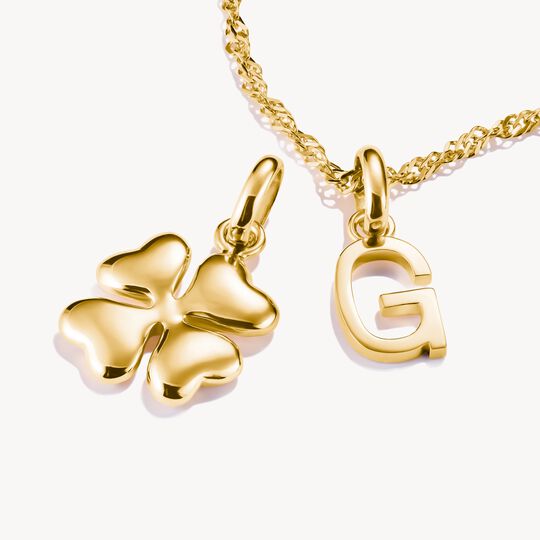 Thomas Sabo Charm Club Charming Connect Gold Plated Lucky Clover In 3D Charm CC1236-413-39