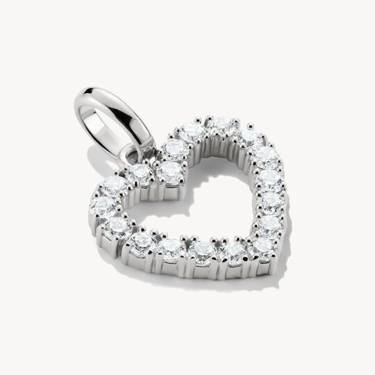 Thomas Sabo Charm Club Charming Connect Sterling Silver Heart With Stones Charm CC1237-051-14