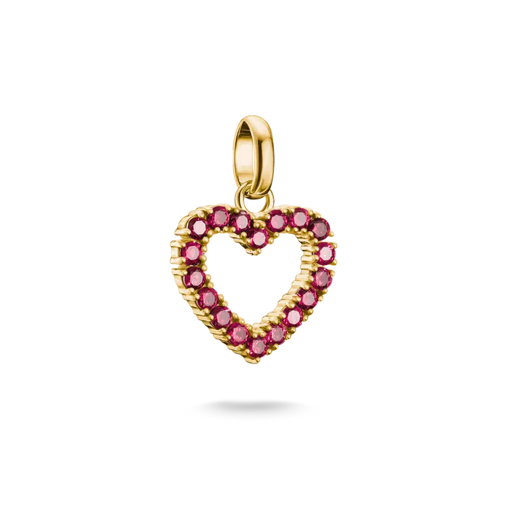 Thomas Sabo Charming Connect 18ct Gold Plated Red Heart Charm CC1237-M01-50