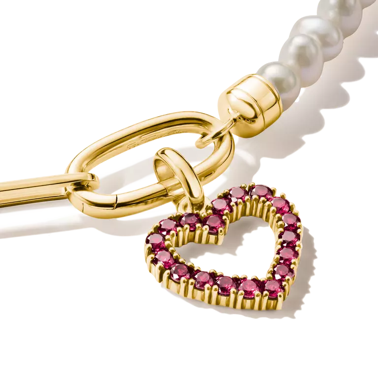 Thomas Sabo Charming Connect 18ct Gold Plated Red Heart Charm CC1237-M01-50