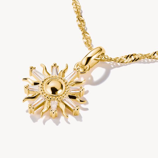 Thomas Sabo Charm Club Charming Connect Gold Plated Sun With Stones Charm CC1246-414-14