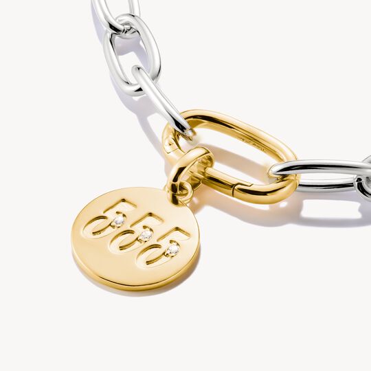 Thomas Sabo Charm Club Charming Connect Gold Plated Angel Number 555 With Stones Charm CC1252-414-14