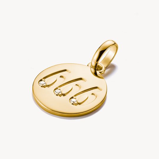 Thomas Sabo Charm Club Charming Connect Gold Plated Angel Number 666 With Stones Charm CC1253-414-14